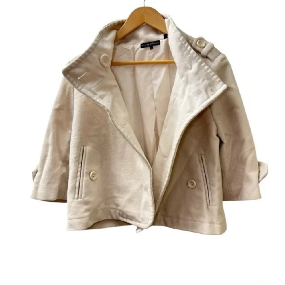 Off White Cropped Structured Coat
